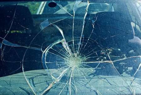 broken windshield