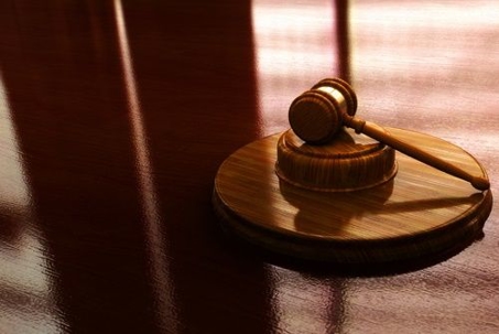 gavel resting on table